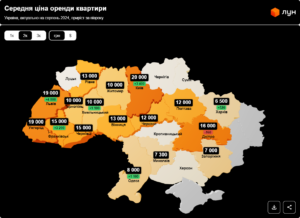 Оренда двокімнатної квартири за регіонами - 3