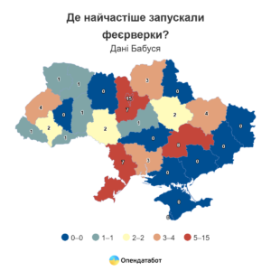 Кількість справ про запуск салютів за регіонами - 3