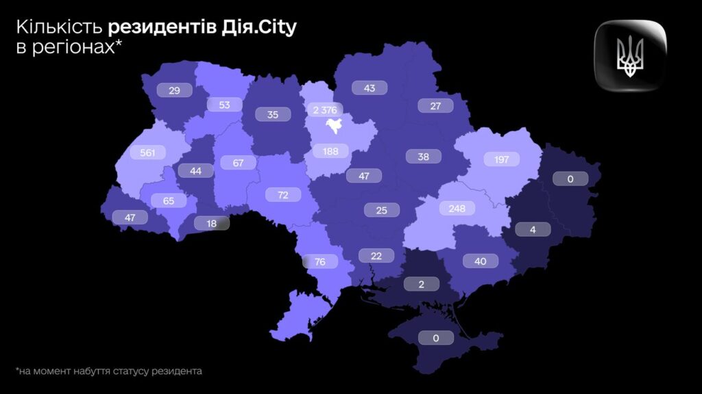Резиденти Дія сіті за регіонами, травень 2026 року